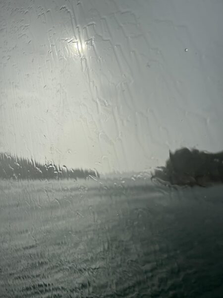 雨に煙る瀬戸内海を渡り大崎上島へ